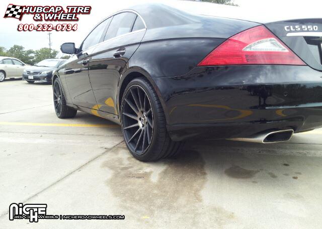 vehicle gallery/mercedes benz cls 550 niche surge m114  Black & Machined w/ Dark Tint wheels and rims